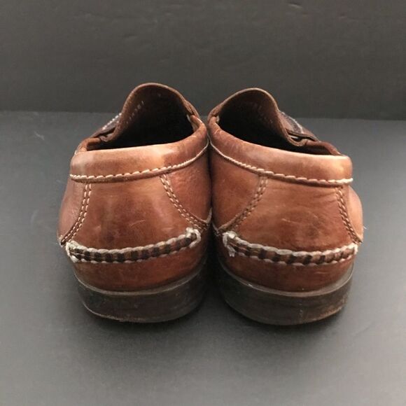 Hand Made Distressed loafers saddle leather worn - Picture 3 of 8